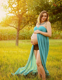 Fashion Maternity Photography Props Fancy Maternity Dresses Pregnant Clothes Maxi Cotton+Chiffon Dress Photo Session Dress