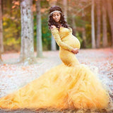 Newest Maternity Photography Props Dresses Lace Mesh Long Pregnancy Dress For Pregnant Women Maxi Maternity Gown Photo Shoots