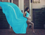 Maternity Photography Props Long Cotton+Chiffon Gown Sweet Heart Materrnity Maxi Dresses For Photo Shoot Pregnant Women Dress
