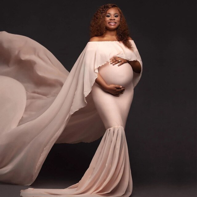 White Maternity Photography Props Pregnancy Dress Photography Maternity Dresses For Photo Shoot Pregnant Dress Chiffon
