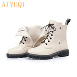 Women's Winter shoe Boots 2022 New Genuine Leather Ladies Short Boots Wool Warm Non-slip Student Women's Ankle Boots