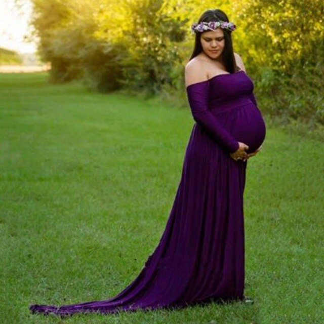 Maternity Photography Props Pregnancy Clothes Maxi Maternity photography Dress Long sleeve Maternity Gown For photography Props