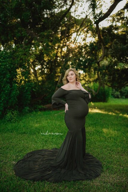 New Style Maternity photography props maxi Maternity gown Cotton Maternity Dress Maternity Fancy Photo Shooting pregnant dress