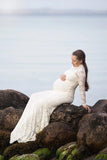 Baby Shower Lace Maternity Dresses For Photo Shoot Long Fancy Pregnancy Dress Elegence Pregnant Women Maxi Gown Photography Prop