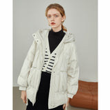 Office Lady White Duck Down Hooded Short Down Jacket Women's 2021 New Winter Fashion Foreign Style Bread Jacket