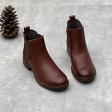 Rarove- Women Retro Classic Leather Minimalist Ankle Boots
