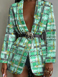 Rarove-Women's Blazers Fashion Long Sleeve Lapel Printed Blazer